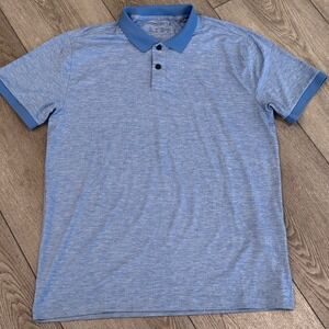 Abercrombie & Fitch Air Knit Polo Mens Medium Blue Stretch Performance Preppy